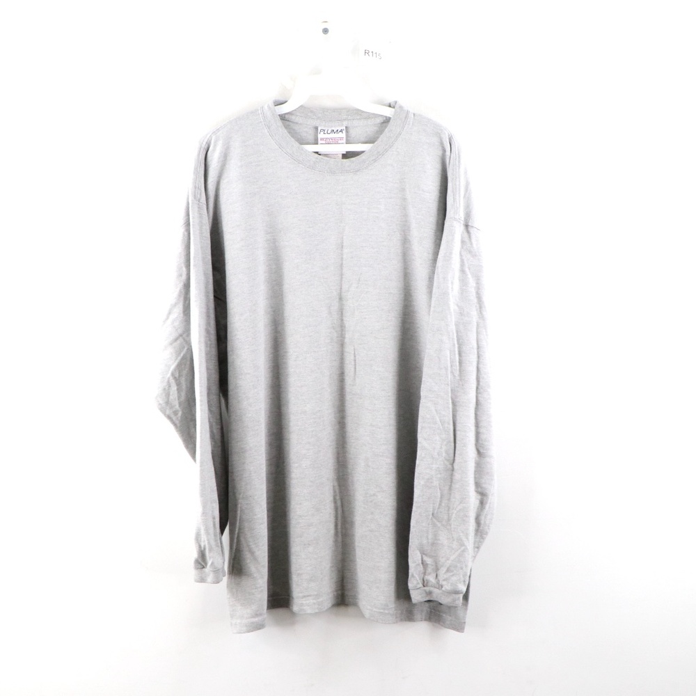 Vtg 90s Streetwear Blank Long Sleeve T Shirt Gray